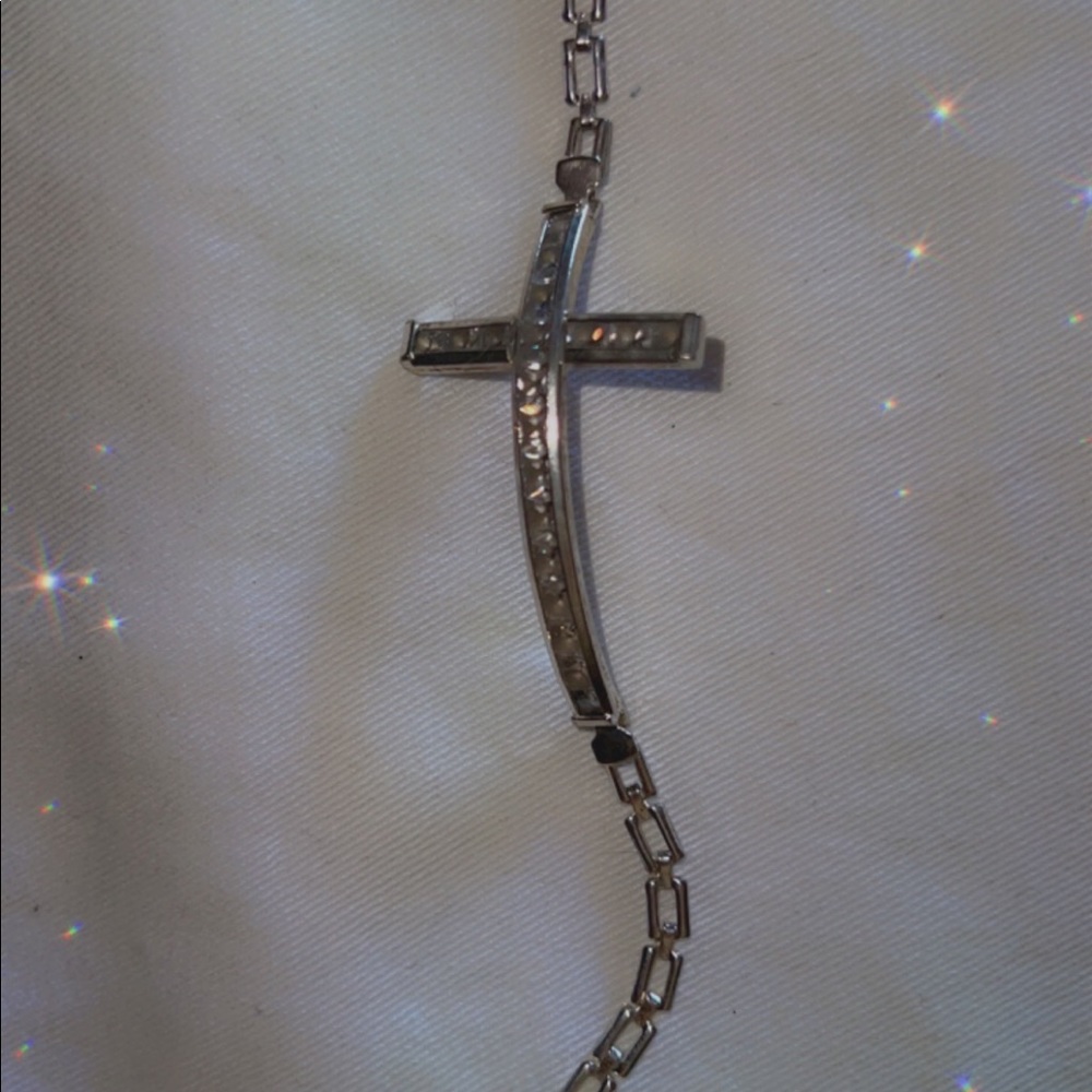 Sterling silver cross bracelet